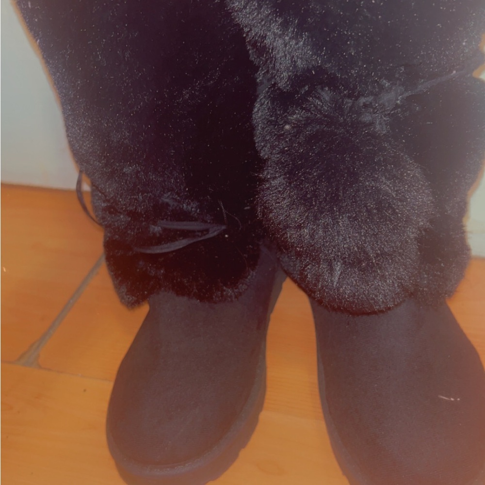 Kohl's Black Winter Faux Fur Boots